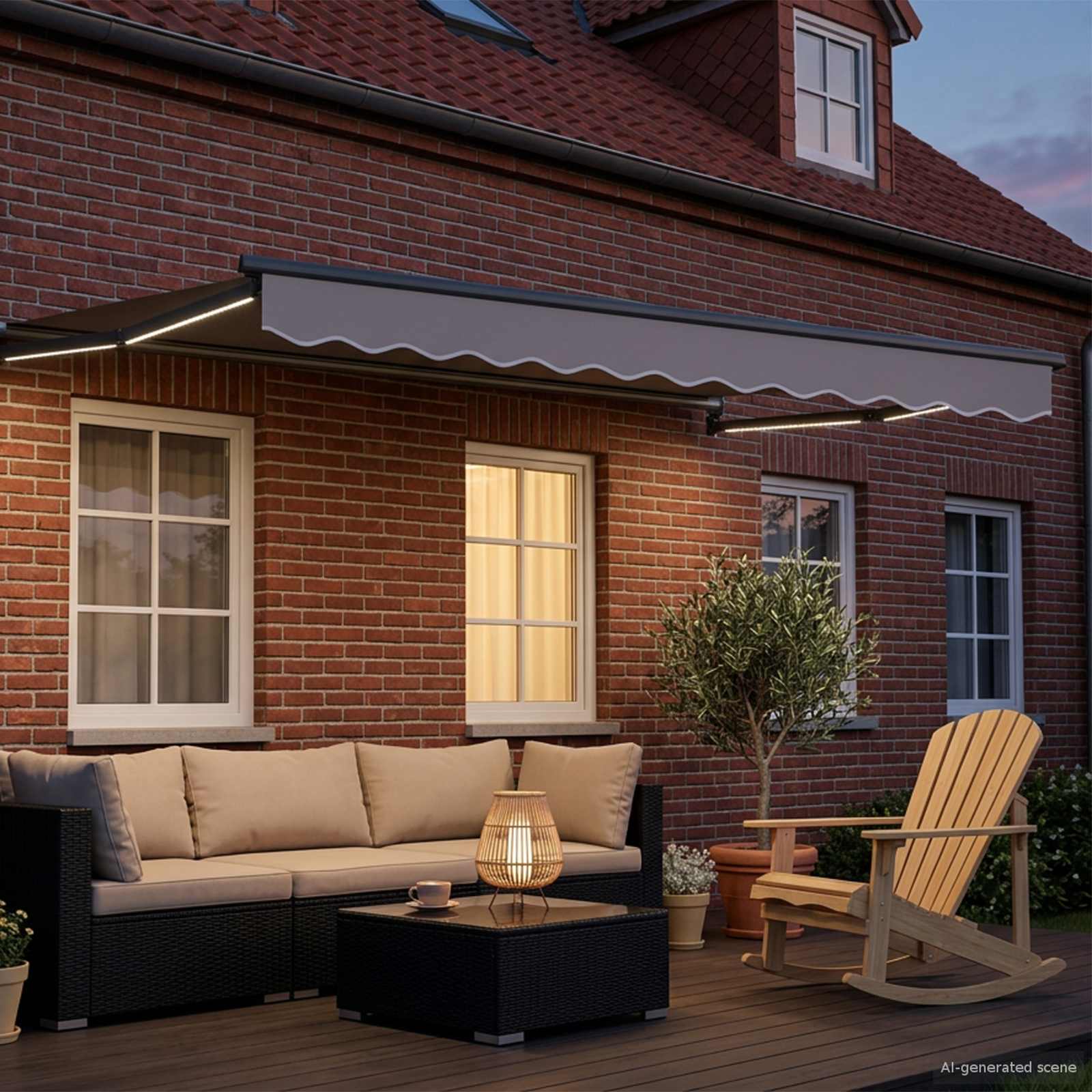 vidaXL Manual Retractable Awning with LEDs 3 x 2.5 m 3