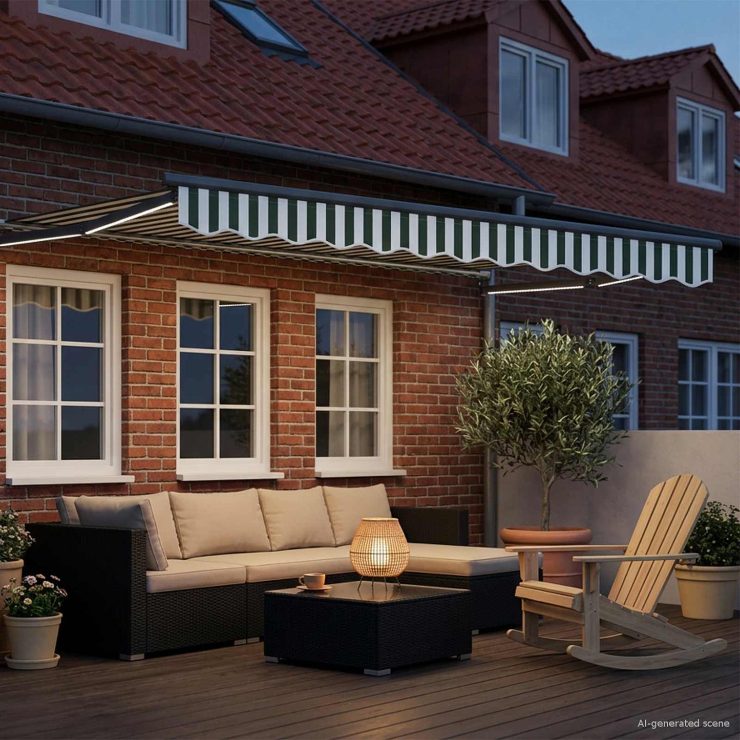 vidaXL Manual Retractable Awning with LEDs 3 x 2.5 m 3