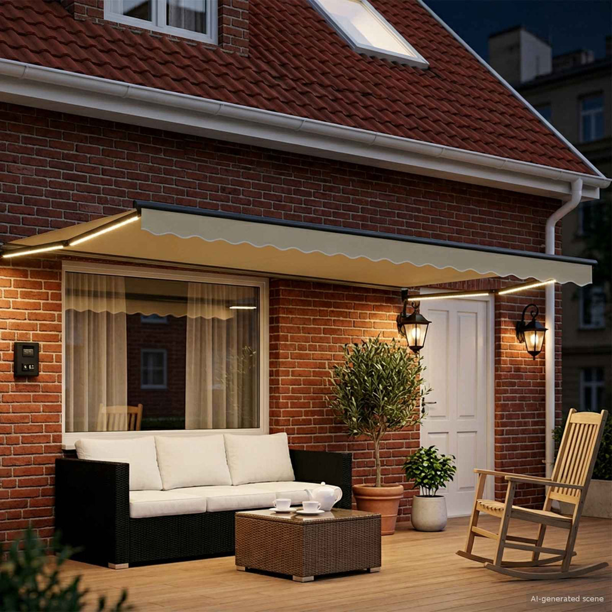 vidaXL Manual Retractable Awning with LEDs 4 x 3 m 3