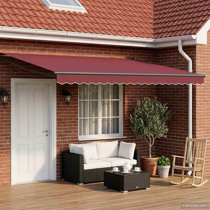 vidaXL Manual Awning with Solar LED 4 x 3 m 100% Polyester Anthracite