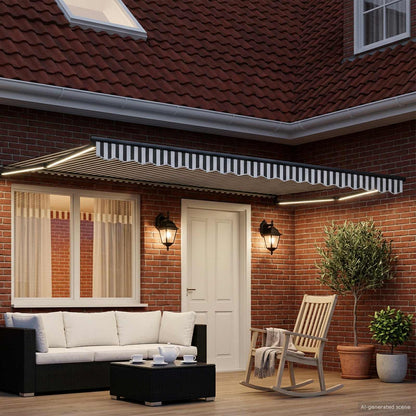 vidaXL Manual Retractable Awning with LEDs 4 x 3 m 3
