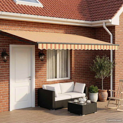 vidaXL Manual Awning with Solar LED 4 x 3 m 100% Polyester Anthracite
