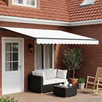 vidaXL Manual Awning with Solar LED 4 x 3 m 100% Polyester Anthracite