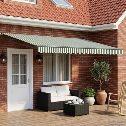 vidaXL Manual Awning with Solar LED 4 x 3 m 100% Polyester Anthracite