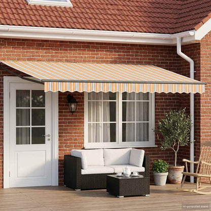 Manual Awning with Solar LED 4.5 x 3 m Anthracite Yellow and grey