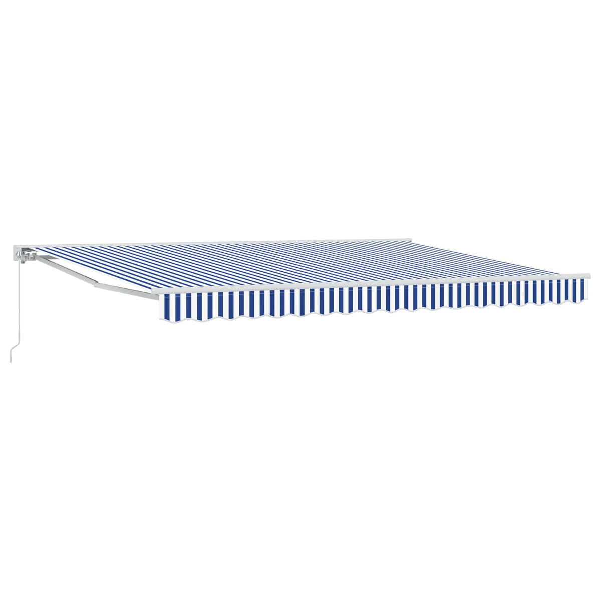 Manual Awning 5 x 3 m Sand 100% Polyester Blue and white (white frame)
