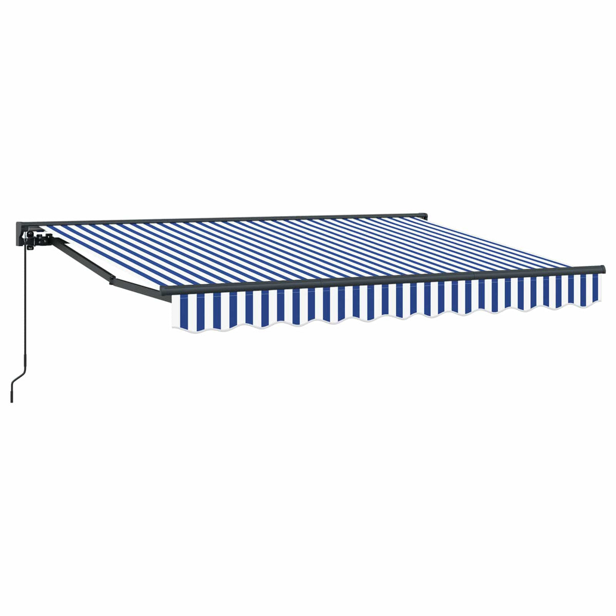 vidaXL Manual Retractable Awning Blue and White 3.5 x 2 m 2