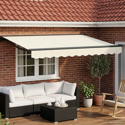 vidaXL Manual Retractable Awning Cream 3.5 x 2 m 1