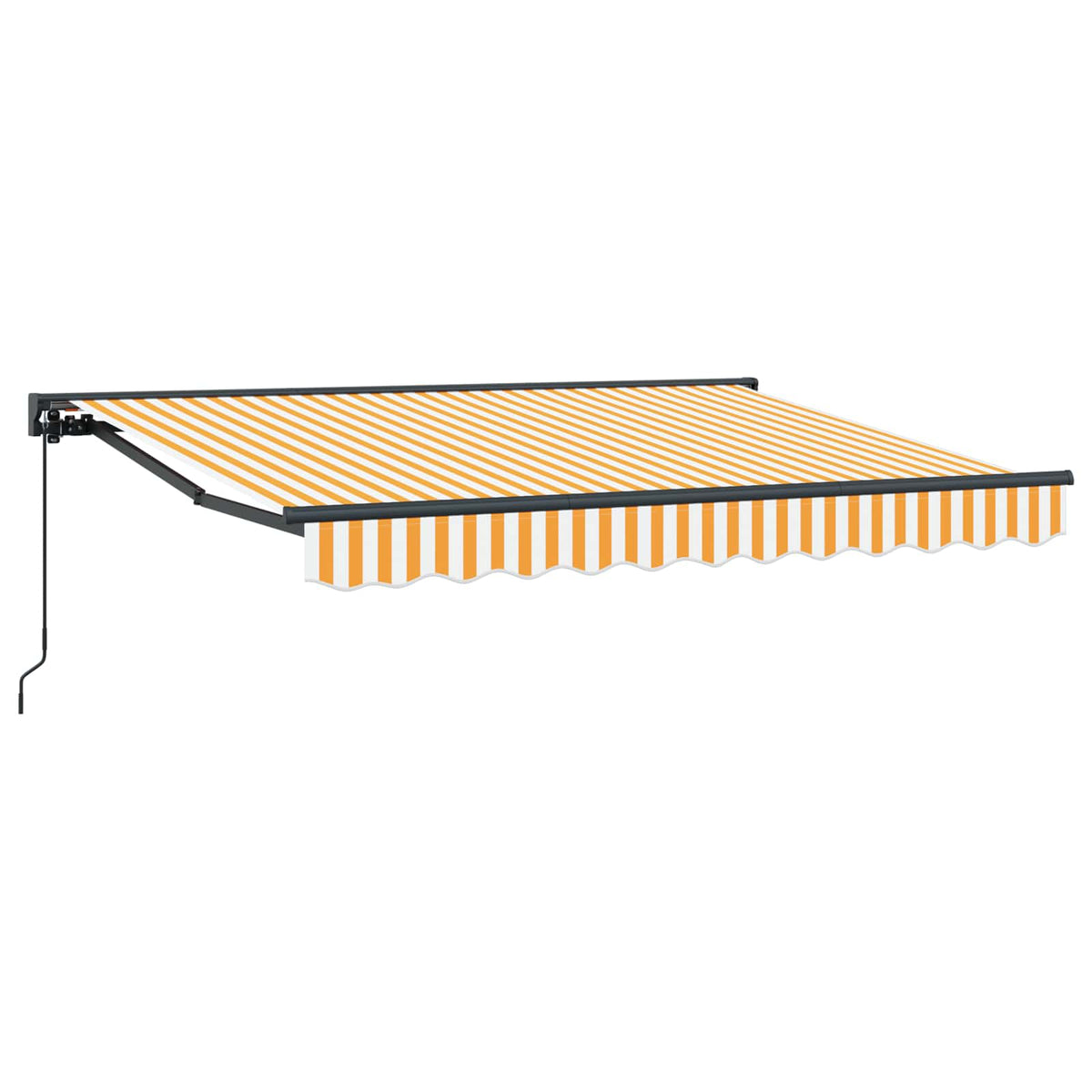 vidaXL Manual Retractable Awning Yellow and White 3.5 x 2 m 2