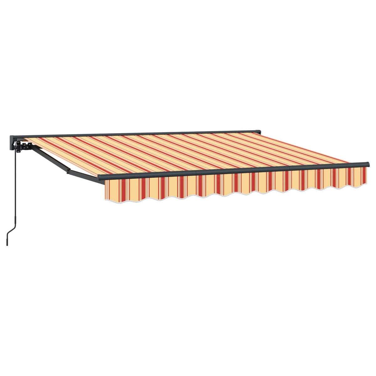 vidaXL Manual Retractable Awning Yellow, Orange and White 3.5 x 2 m 2