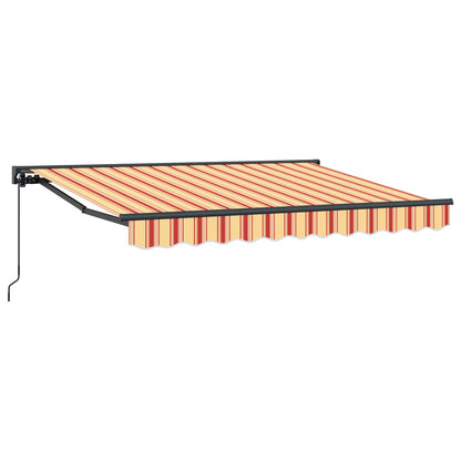 vidaXL Manual Retractable Awning Yellow, Orange and White 3.5 x 2 m 2