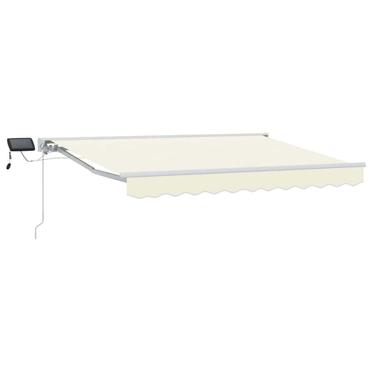 vidaXL Manual Awning Frame with LEDs Cream and White 2.5 x 2 m 2