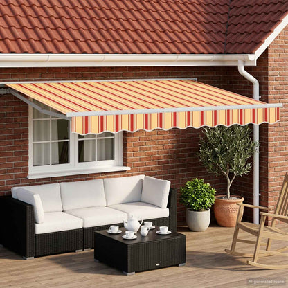 vidaXL Manual Awning Frame with LEDs Yellow and Orange 2.5 x 2 m 1