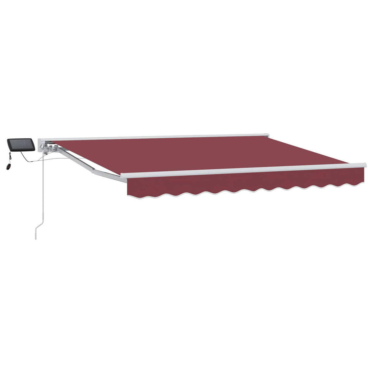 vidaXL Manual Awning Frame with LEDs Burgundy and White 3 x 2.5 m 2