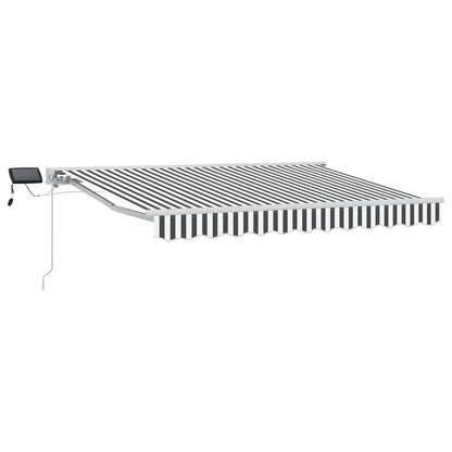vidaXL Manual Awning Frame with LEDs Anthracite and White 3 x 2.5 m 2