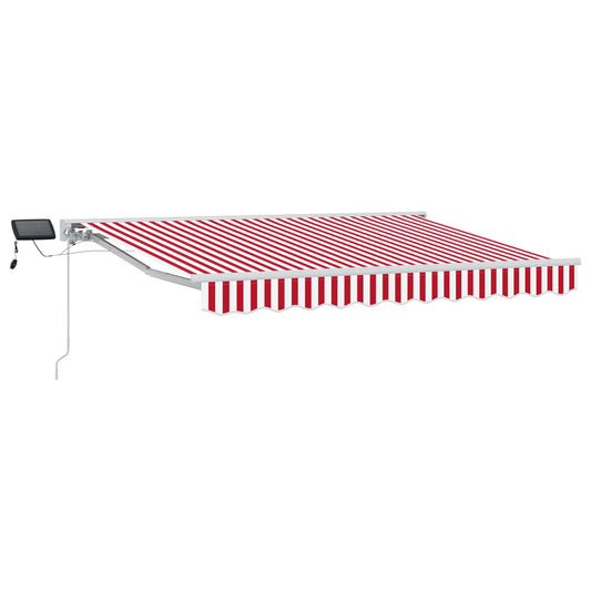 vidaXL Manual Awning Frame with LEDs Red and White 3 x 2.5 m 2