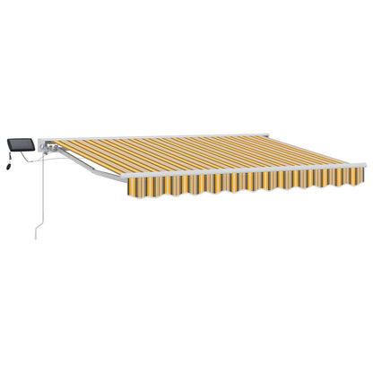 vidaXL Manual Awning Frame with LEDs Yellow, Grey and White 3 x 2.5 m 2
