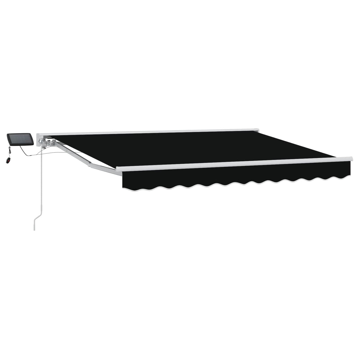 vidaXL Manual Awning Frame with LEDs Black and White 3 x 2.5 m 2