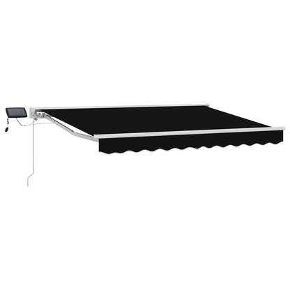 vidaXL Manual Awning Frame with LEDs Black and White 3 x 2.5 m 2