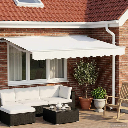 vidaXL Manual Awning Frame with LEDs White 3 x 2.5 m 1