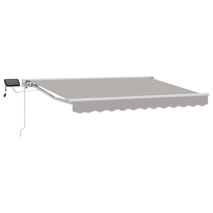 vidaXL Manual Awning Frame with LEDs Light Grey and White 3 x 2.5 m 2
