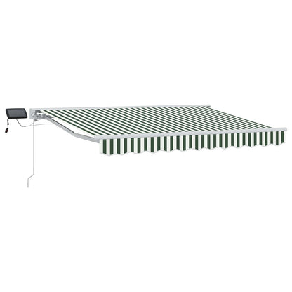 vidaXL Manual Awning Frame with LEDs Green and White 3 x 2.5 m 2