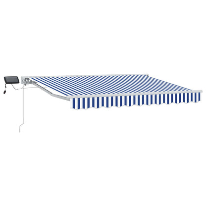 vidaXL Manual Awning Frame with LEDs Blue and White 3.5 x 2.5 m 2