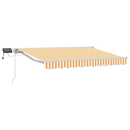 vidaXL Manual Awning Frame with LEDs Yellow and White 3.5 x 2.5 m 2