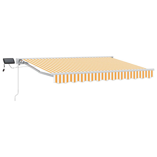 vidaXL Manual Awning Frame with LEDs Yellow and White 3.5 x 2.5 m 2