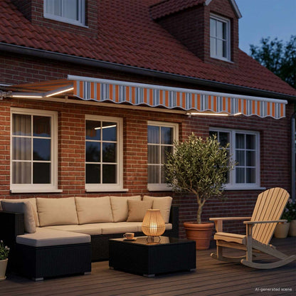 vidaXL Manual Awning Frame with LEDs 3.5 x 2.5 m 3