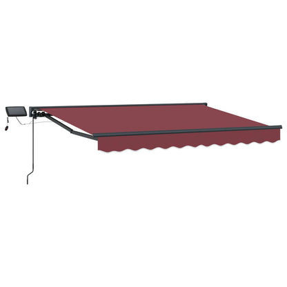 vidaXL Manual Awning Frame with LEDs Burgundy and Anthracite 3.5 x 2 m 2