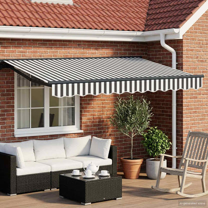 vidaXL Manual Awning Frame with LEDs Anthracite and White 3.5 x 2 m 1