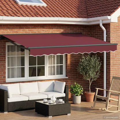 vidaXL Manual Awning Frame with LEDs Burgundy and Anthracite 3 x 2.5 m 1