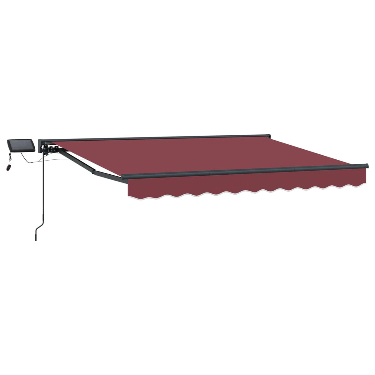 vidaXL Manual Awning Frame with LEDs Burgundy and Anthracite 3 x 2.5 m 2