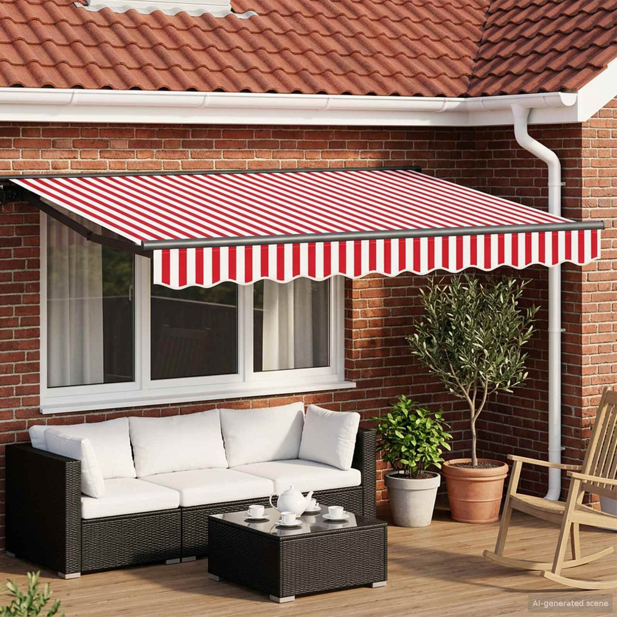 vidaXL Manual Awning Frame with LEDs 3 x 2.5 m 1