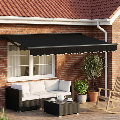 vidaXL Manual Awning Frame with LEDs Black and Anthracite 3 x 2.5 m 1