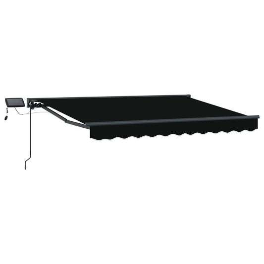 vidaXL Manual Awning Frame with LEDs Black and Anthracite 3 x 2.5 m 2