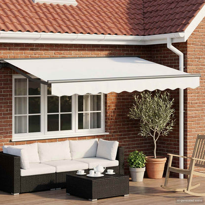 vidaXL Manual Awning Frame with LEDs White and Anthracite 3 x 2.5 m 1