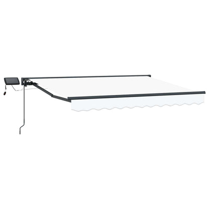 vidaXL Manual Awning Frame with LEDs White and Anthracite 3 x 2.5 m 2