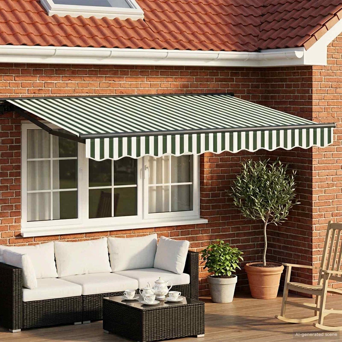 vidaXL Manual Awning Frame with LEDs 3 x 2.5 m 1