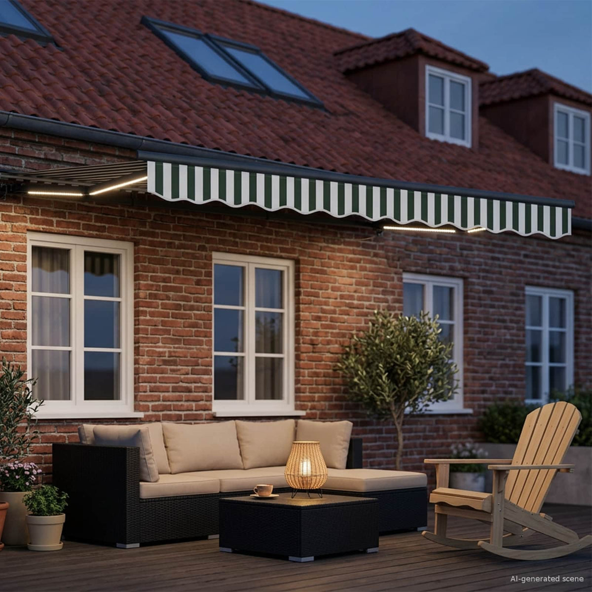 vidaXL Manual Awning Frame with LEDs 3 x 2.5 m 3