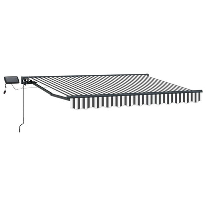 vidaXL Manual Awning Frame with LEDs Anthracite and White 3.5 x 2.5 m 2