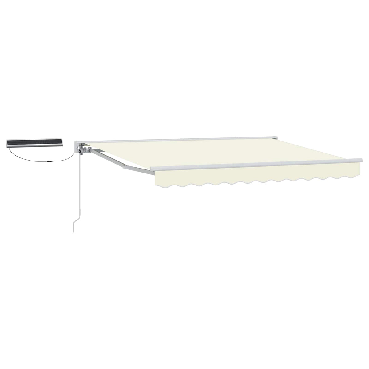 Solar Electric Awning 2.5 x 2 m 100% Polyester White Cream