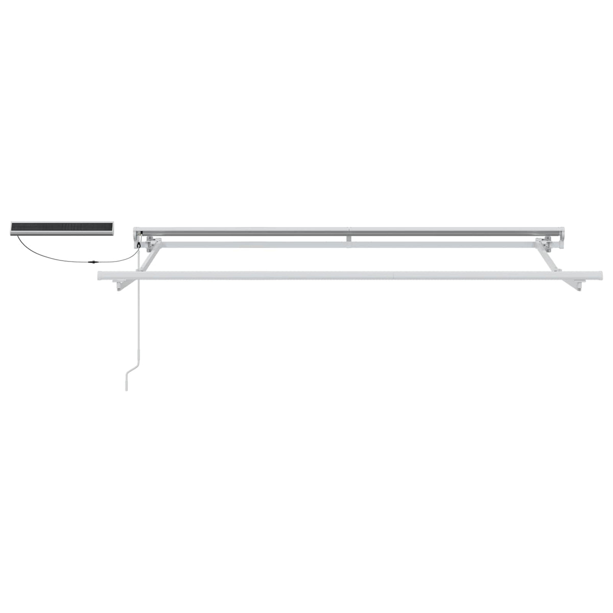 Solar Electric Awning 3.5 x 2.5 m 100% Polyester White Blue and white