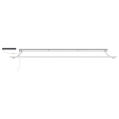 Solar Electric Awning 4.5 x 3.5 m 100% Polyester White Blue and white