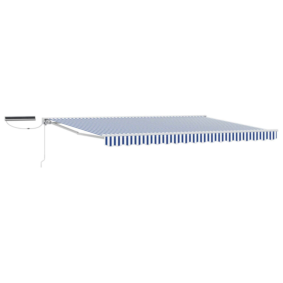 Solar Electric Awning 5 x 3 m Stripe White Blue and white