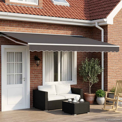Solar Electric Awning 5 x 3 m Stripe White Anthracite
