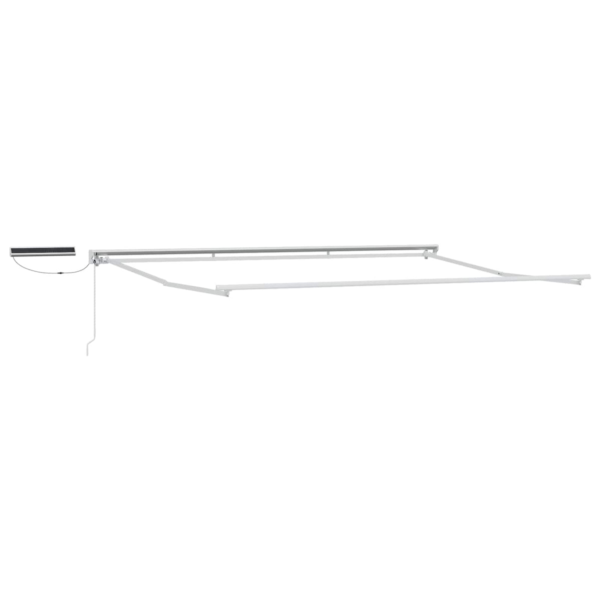 Solar Electric Awning 5 x 3.5 m 100% Polyester White Blue and white