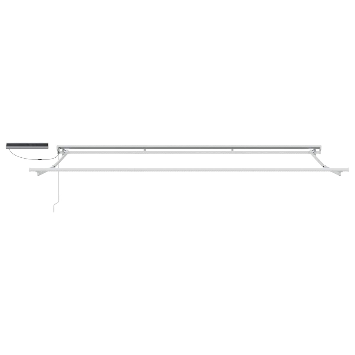 Solar Electric Awning 5 x 3.5 m 100% Polyester White Blue and white