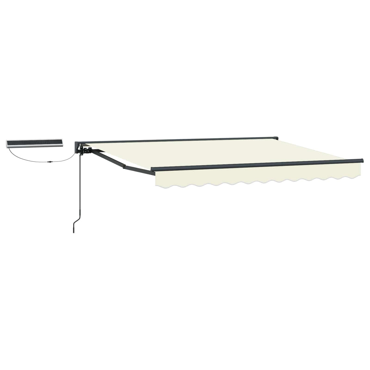 Solar Electric Awning 2.5 x 2 m 100% Polyester Anthracite Cream